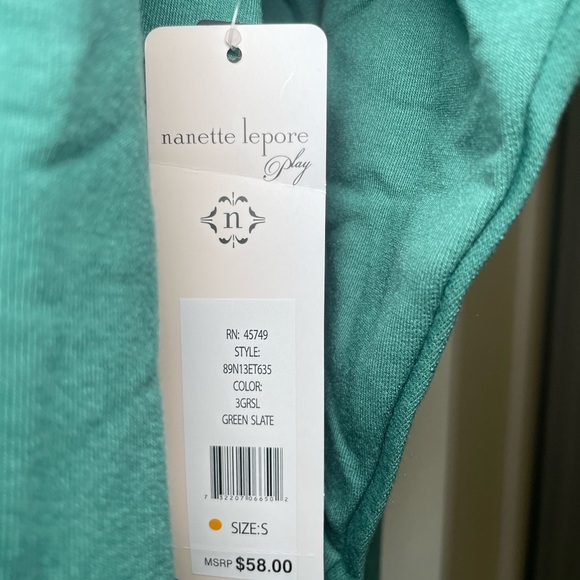 Nanette Lepore Tuni Hoodie Geeen Size Small Extra Soft V Neck Oversized NEW - Picture 2 of 9